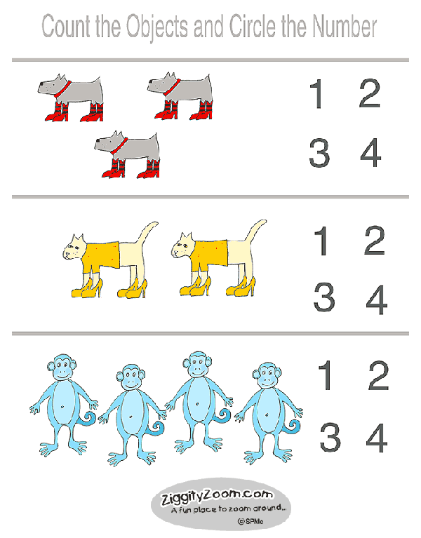 Preschool Printable Counting Worksheet