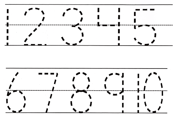 preschool kindergarten number tracing worksheet