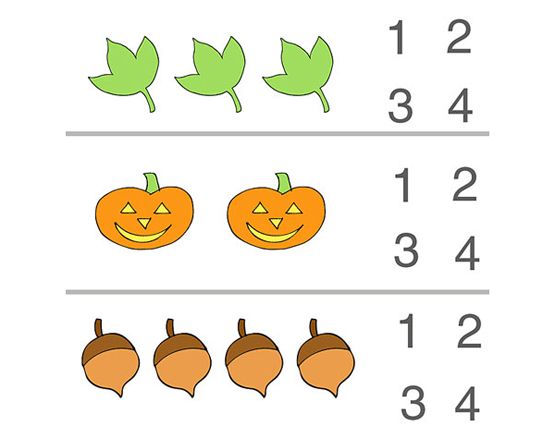 Fall counting worksheet
